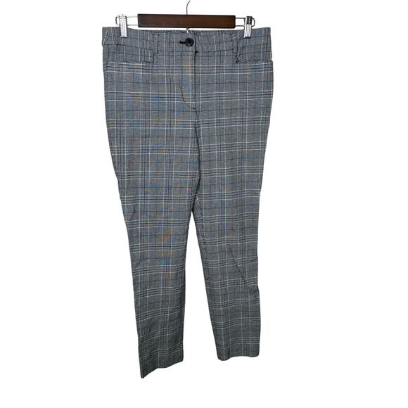 LOFT Women’s Plaid Pants Size 6 Gray Ankle Slim Fit Stretch Work Trousers - Picture 1 of 10